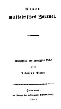 cover of the book Neues Militärisches Journal