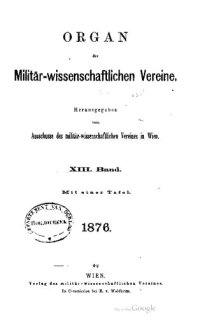 cover of the book Organ des militär-wissenschaftlichen Vereins