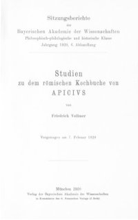 cover of the book Studien zu dem römischen Kochbuche von Apicius