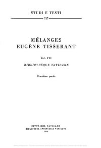 cover of the book Mélanges Eugène Tisserant. Bibliothèque Vaticane. Deuxième partie