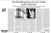 cover of the book The shrinking space for free media under Modi rule