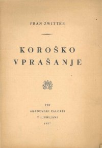 cover of the book Koroško vprašanje