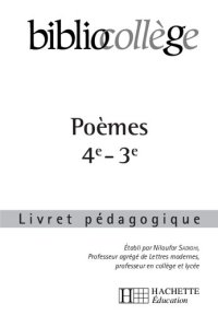 cover of the book Poèmes 4e-3e: Livret pédagogique