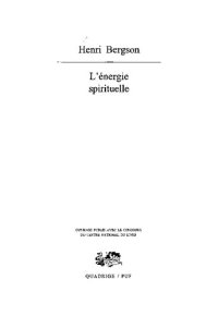 cover of the book L'Énergie Spirituelle - Édition Critique