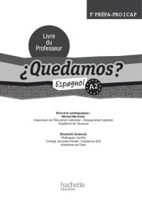 cover of the book ¿Quedamos? 3e Prépa-Pro/CAP - Livre professeur - Ed. 2012