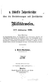 cover of the book V. Löbell's Jahresberichte über die Veränderungen und Fortschritte im Militärwesen