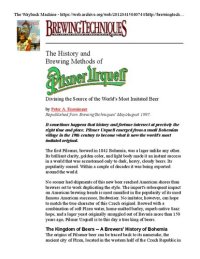 cover of the book The History and Brewing Methods of Pilsner Urquell