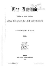 cover of the book Das Ausland. Überschau der neuesten Forschungen auf dem Gebiete der Natur-, Erd- und Völkerkunde