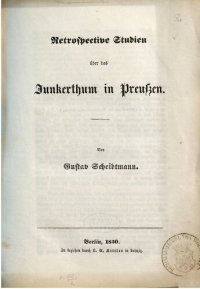 cover of the book Retrospektive Studien über das Junkertum in Preußen