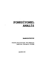 cover of the book Fonksiyonel Analiz