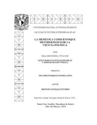 cover of the book La Memética como Enfoque Metodológico de la Ciencia Política