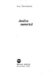 cover of the book Analiza numerică