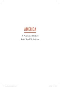 cover of the book AMERICA A Narrative History Brief Twelfth Edition