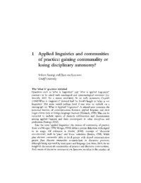 cover of the book Applied Linguistics and Communities of Practice: BAAL Volume 18