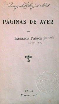 cover of the book Páginas de ayer