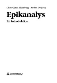 cover of the book Epikanalys: En introduktion