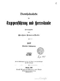 cover of the book Vierteljahrshefte für Truppenführung und Heereskunde