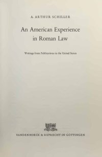 cover of the book American Experience in Roman Law