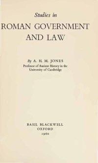 cover of the book Studies in Roman Government and Law