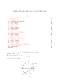 cover of the book Algebraic Number Theory - Summer School Notes