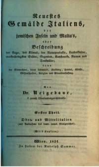 cover of the book Neuestes Gemälde Italiens, der Ionischen Inseln und Maltas