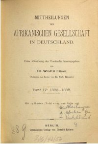 cover of the book Mitteilungen der Afrikanischen Gesellschaft in Deutschland