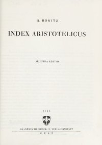 cover of the book Index Aristotelicus