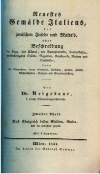 cover of the book Neuestes Gemälde Italiens, der Ionischen Inseln und Maltas