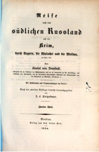 cover of the book Reise nach dem südlichen Russland und der Krim, durch Ungarn, die Walachei und die Moldau, im Jahre 1837