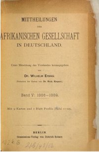 cover of the book Mitteilungen der Afrikanischen Gesellschaft in Deutschland