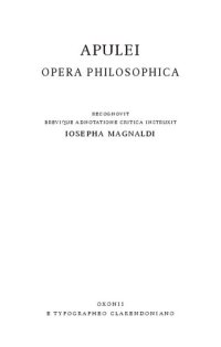 cover of the book Apulei Opera Philosophica