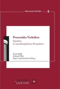 cover of the book Prosoziales Verhalten: Spenden in interdisziplinärer Perspektive