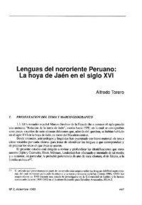 cover of the book Lenguas del nororiente Peruano: La hoya de Jaén (Perú) en el siglo XVI