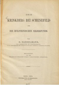 cover of the book Der Krinkberg bei Schenefeld und die holsteinischen Silberfunde