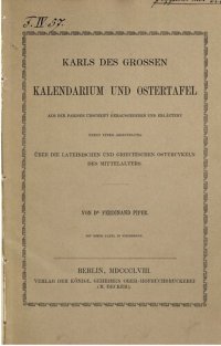 cover of the book Karls des Großen Kalendarium und Ostertafel aus der Pariser Urschrift