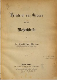 cover of the book Friedrich der Große und der Netzedistrikt