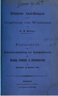 cover of the book Römische Ansiedlungen in der Umgebung von Wiesbaden