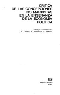 cover of the book Crítica de las concepciones no marxistas en la enseñanza de la economía política