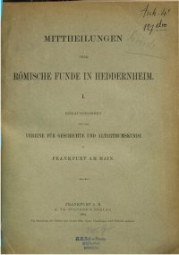 cover of the book Mitteilungen über römische Funde in Heddernheim