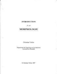 cover of the book Introduction à la morphologie