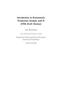 cover of the book Introduction to Econometric Production Analysis with R