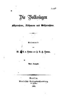 cover of the book Die Volkssagen Ostpreußens, Litthauens [Litauens] und Westpreußens