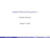 cover of the book Applied Differential Equations Lecture Notes