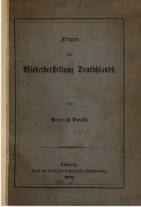 cover of the book Fragen zur Wiederherstellung Deutschlands