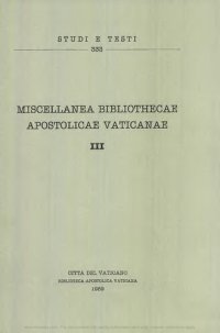 cover of the book Miscellanea Bibliothecae Apostolicae Vaticanae