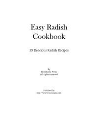 cover of the book Easy Radish Cookbook: 50 Delicious Radish Recipes