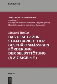 cover of the book Das Gesetz zur Strafbarkeit der geschäftsmäßigen Förderung der Selbsttötung