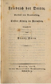 cover of the book Friedrich der Dritte, Kurfürst von Brandenburg, Erster König in Preußen