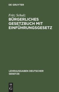 cover of the book Bürgerliches Gesetzbuch mit Einführungsgesetz: Textausgabe