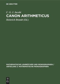 cover of the book Canon Arithmeticus